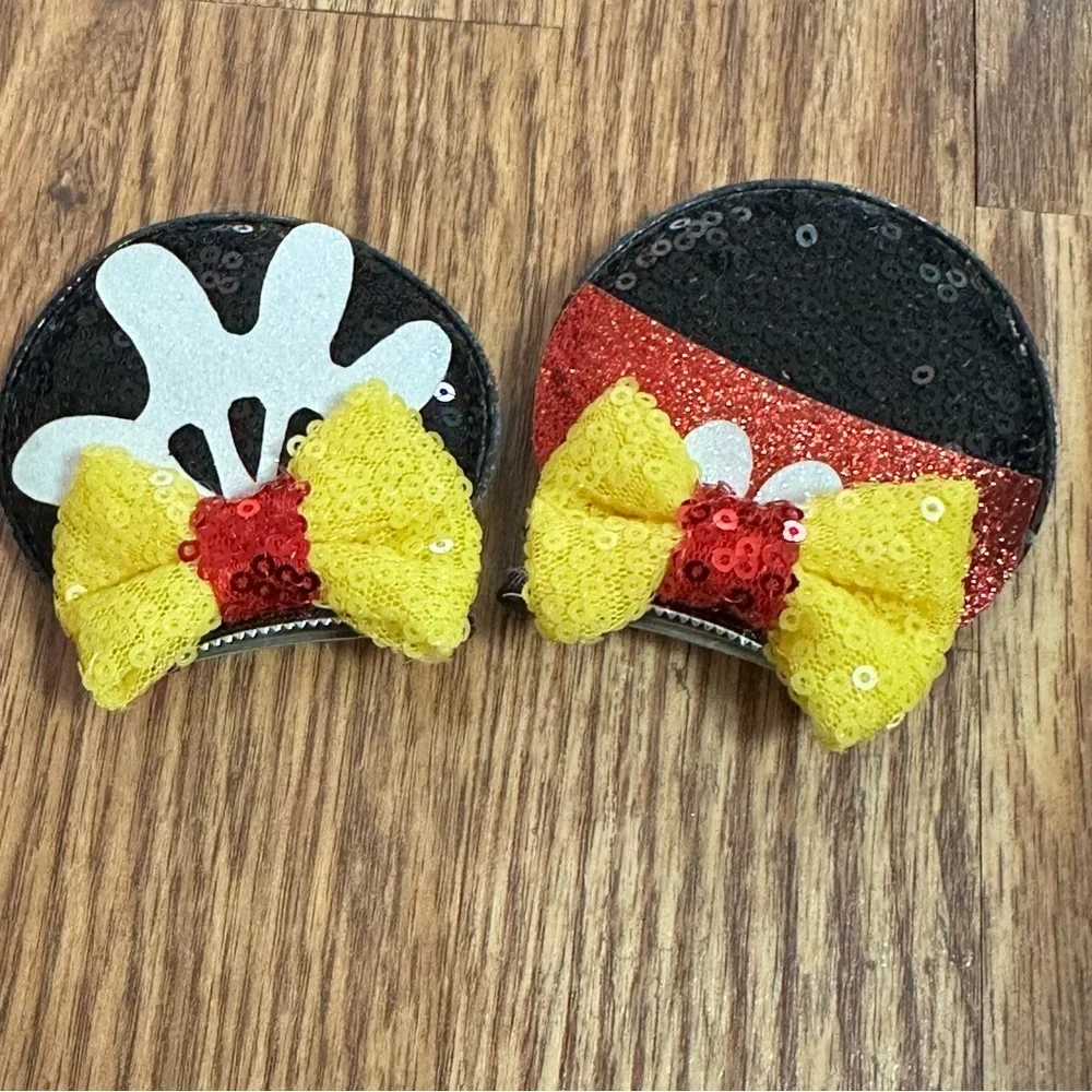 🆕 Mickey Mouse Ears Headband And Hairbow Set